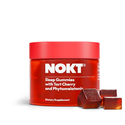 NOKT Sleep Gummies - Tart Cherry, Plant-Based Melatonin, Sugar-Free & Gluten-Free (30 Gummies)
