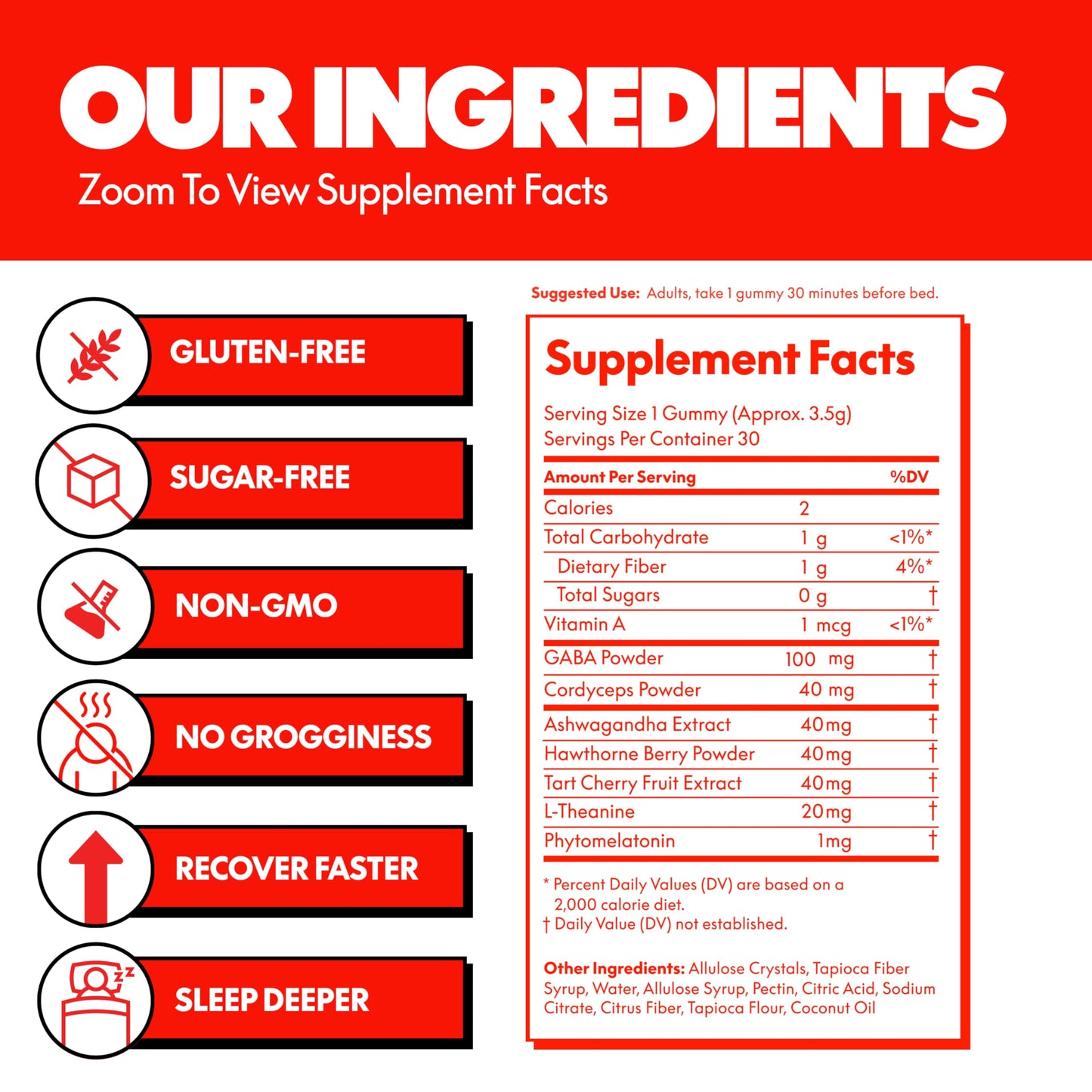 NOKT Sleep Gummies - Tart Cherry, Plant-Based Melatonin, Sugar-Free & Gluten-Free (30 Gummies)