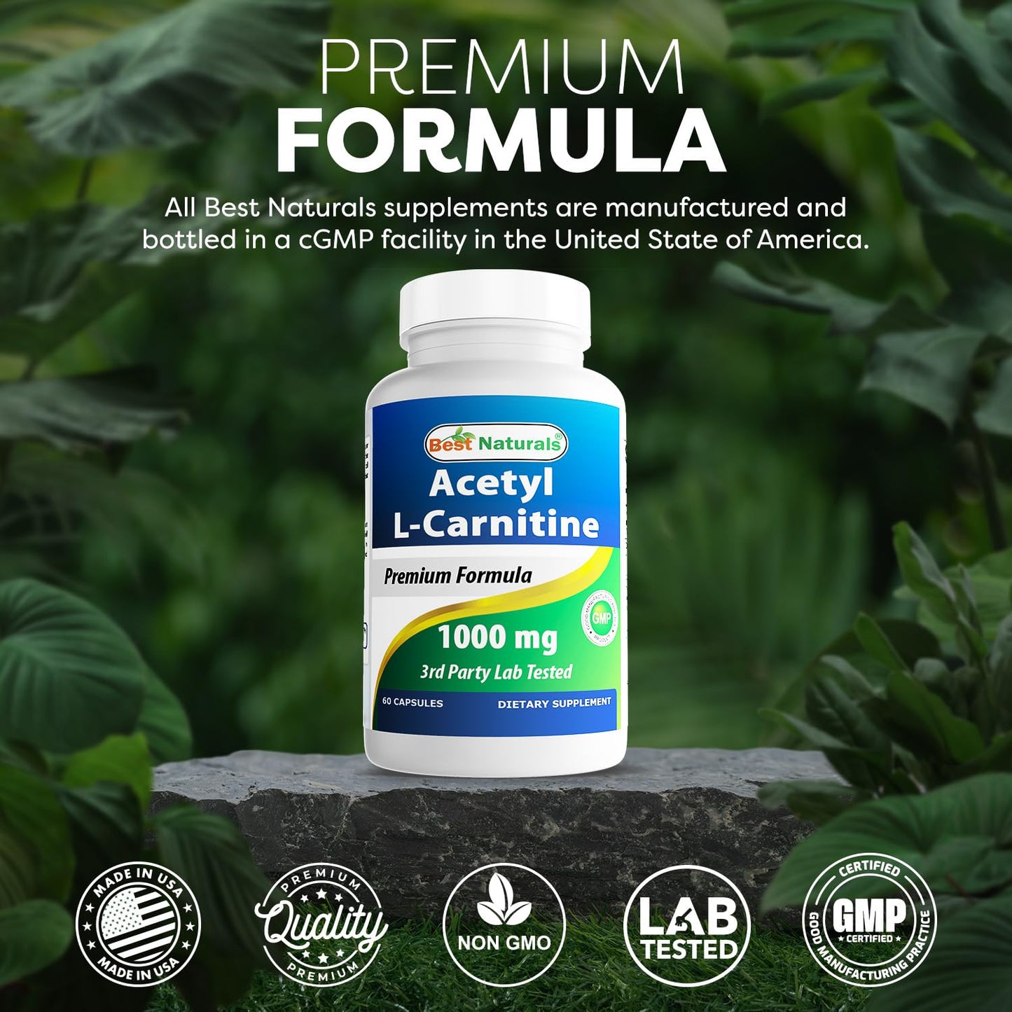 Best Naturals Acetyl L-Carnitine 1000 mg – 60 Capsules (Pack of 3)