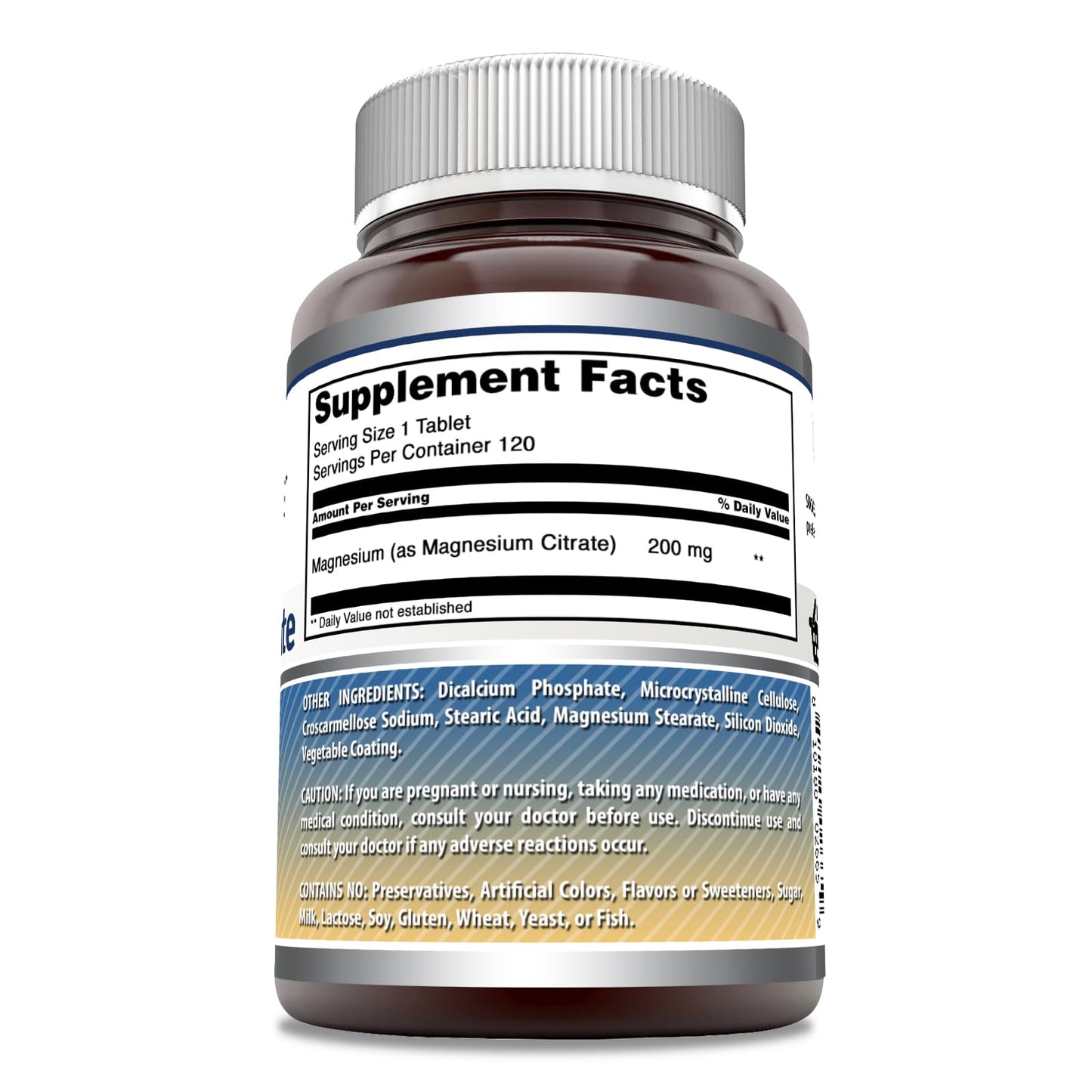 Amazing Formulas Magnesium Citrate 200 mg | 120 Count | Non-GMO, Gluten Free | Made in USA