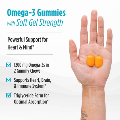 Nordic Naturals Zero Sugar Ultimate Omega Gummy Chews – Tropical Fruit Flavor, 54 Gummies, Non-GMO, 27 Servings