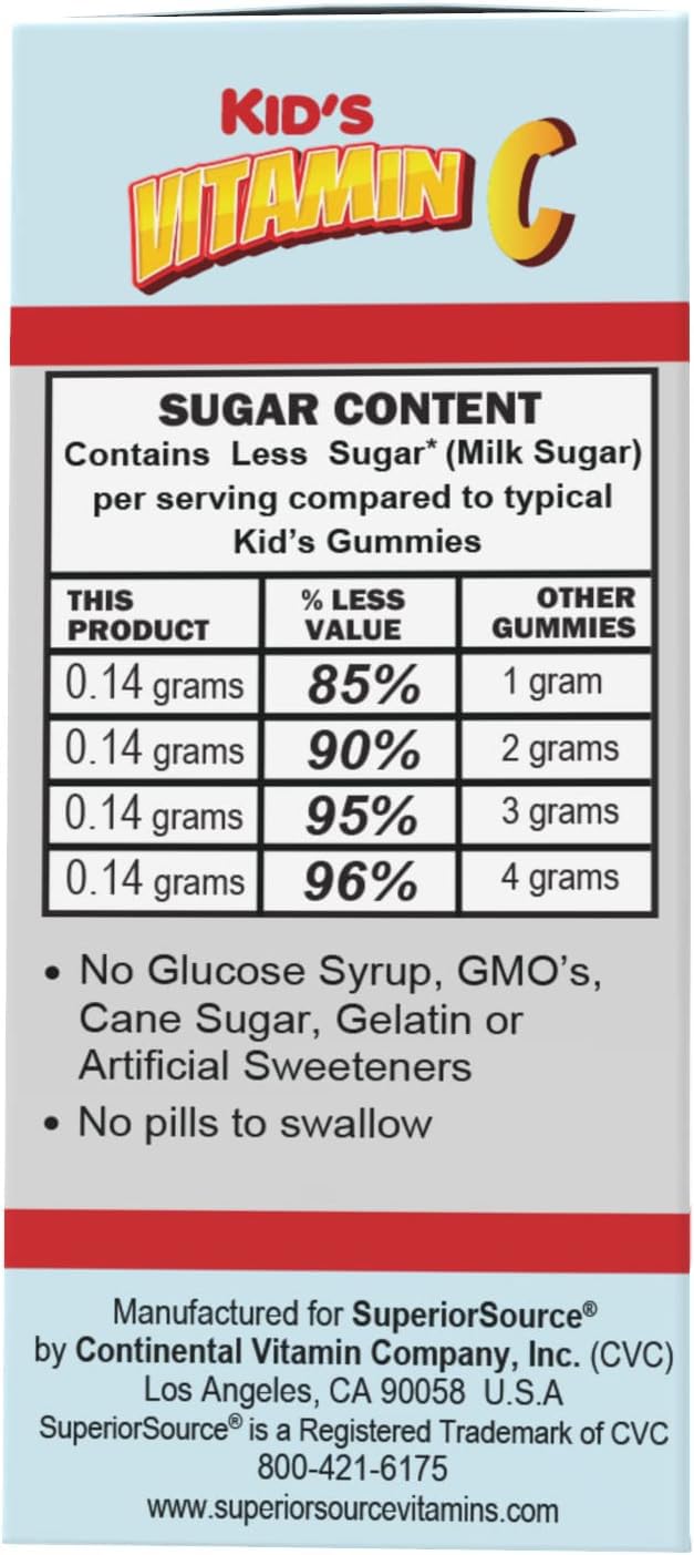 Superior Source Kid's Vitamin C Clean Melts - Immune Support for Kids (90 MicroLingual Tablets)