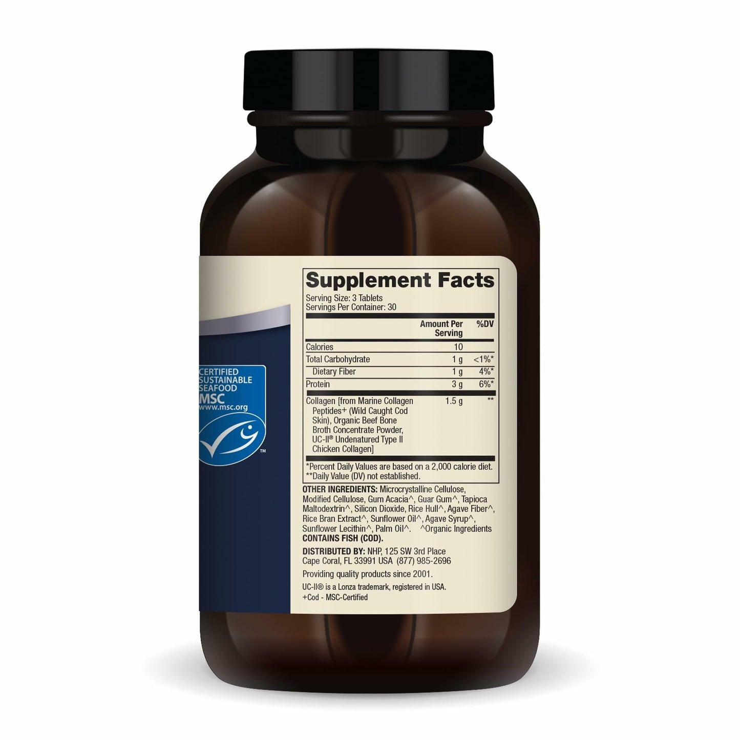 Dr. Mercola Collagen Complex – Multi-Source Type I, II & III for Skin & Connective Tissue – Non-GMO, Gluten-Free, Soy-Free – 90 Tablets