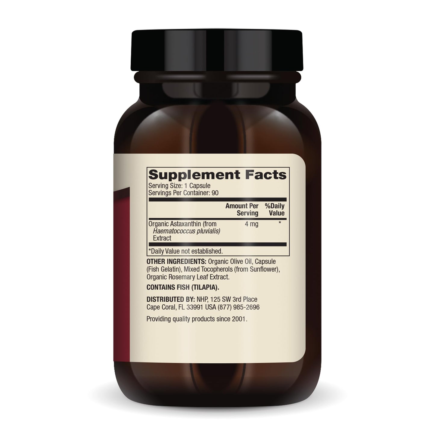Dr. Mercola Organic Astaxanthin 4 mg - 90 Capsules | Organic Microalgae Extract, Non-GMO