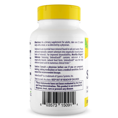 Healthy Origins Selenium 200 mcg – SelenoExcell, Fermented, 180 Tablets