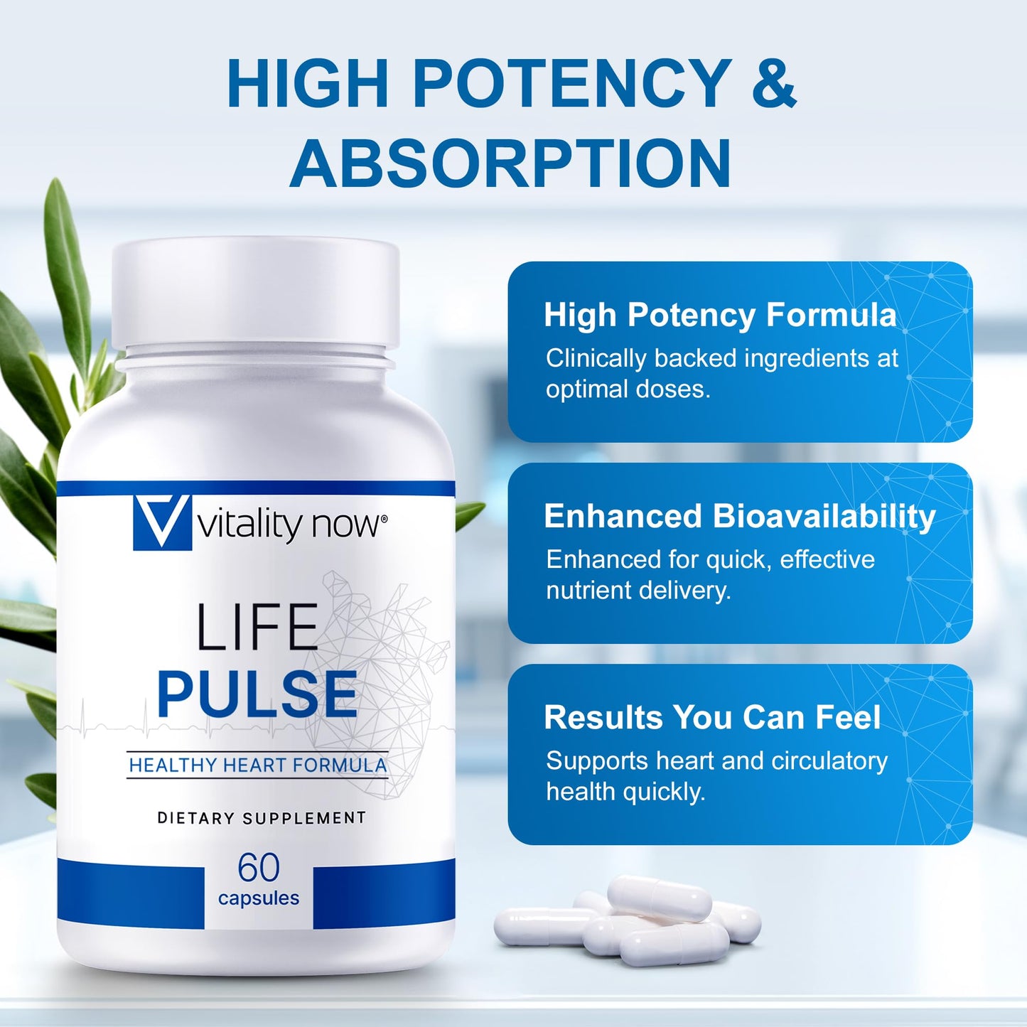Vitality Now Life Pulse – Natural Heart Health Supplement | 7 Power Ingredients