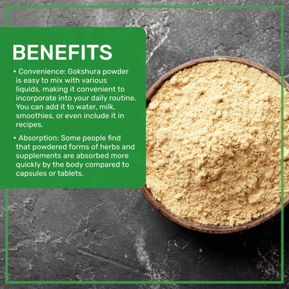 Jiva Organics Gokshura Powder 7oz - Non-GMO, Pure Full Spectrum Tribulus, Indian Origin