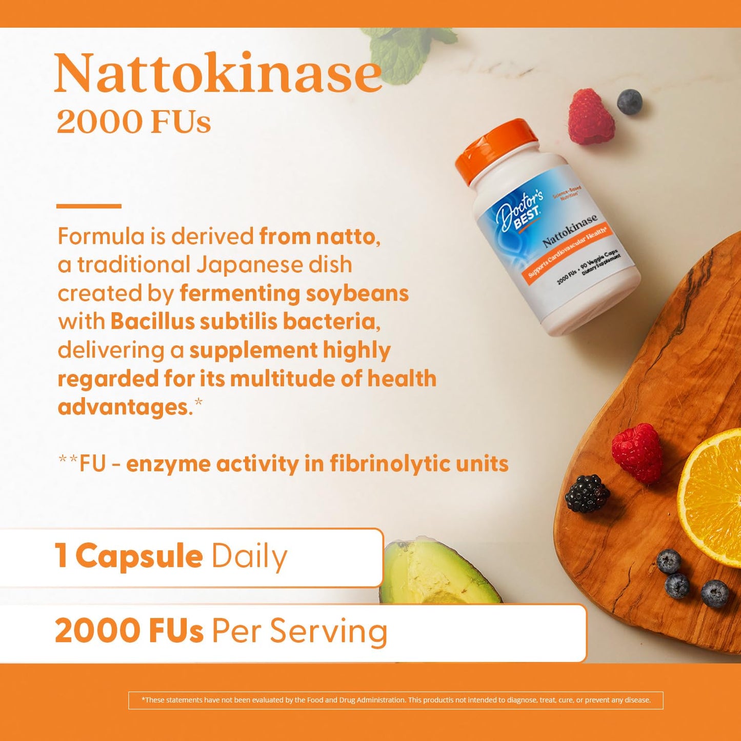 Doctors Best Nattokinase 2000 FU – Vegan, Non-GMO, 90 Veggie Caps