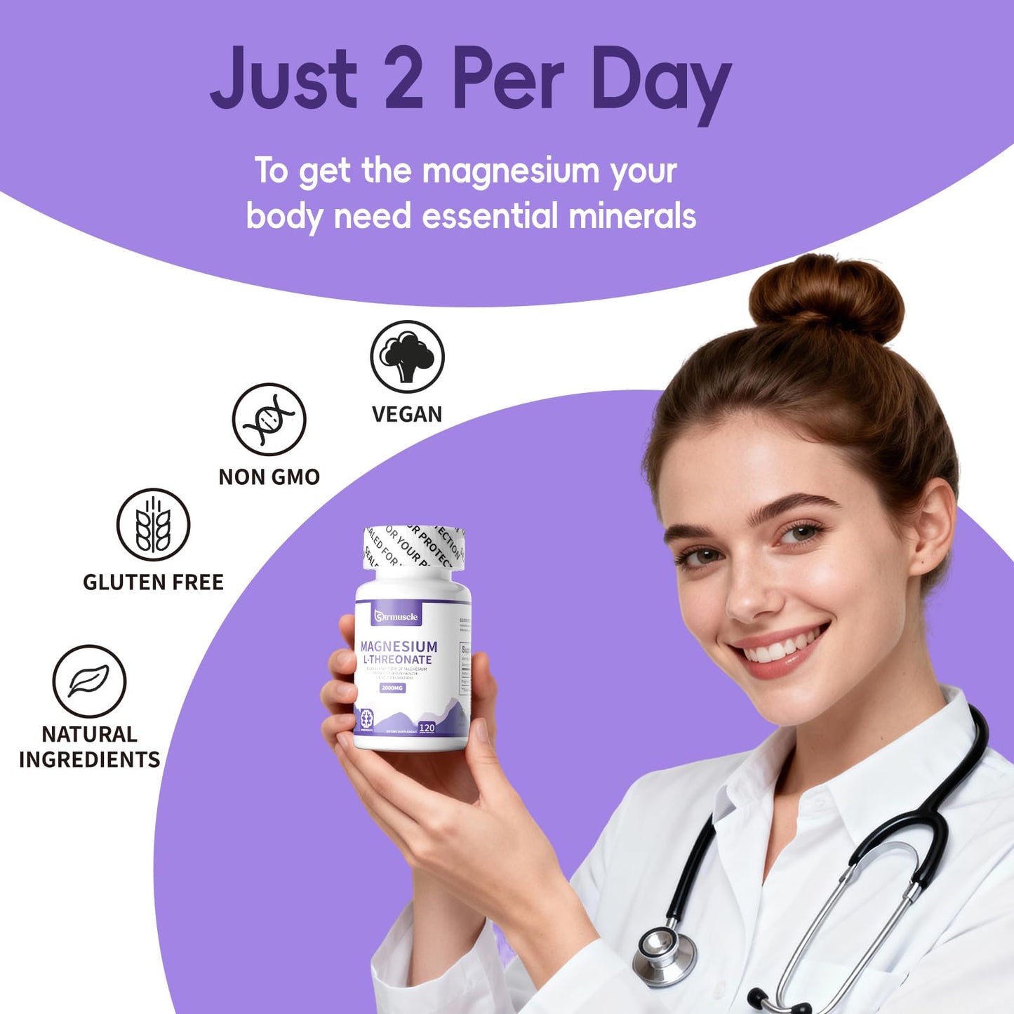 Magnesium L-Threonate Sleep Capsule 2000mg – 60-Day Neuro Health Support