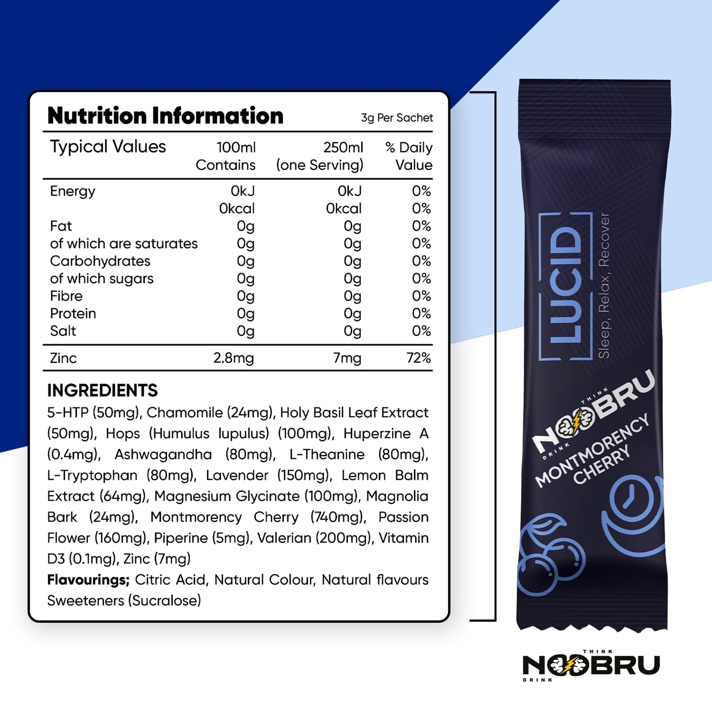 Noobru Lucid Nootropic Sleep Powder Drink – Deep Sleep & Lucid Dreams