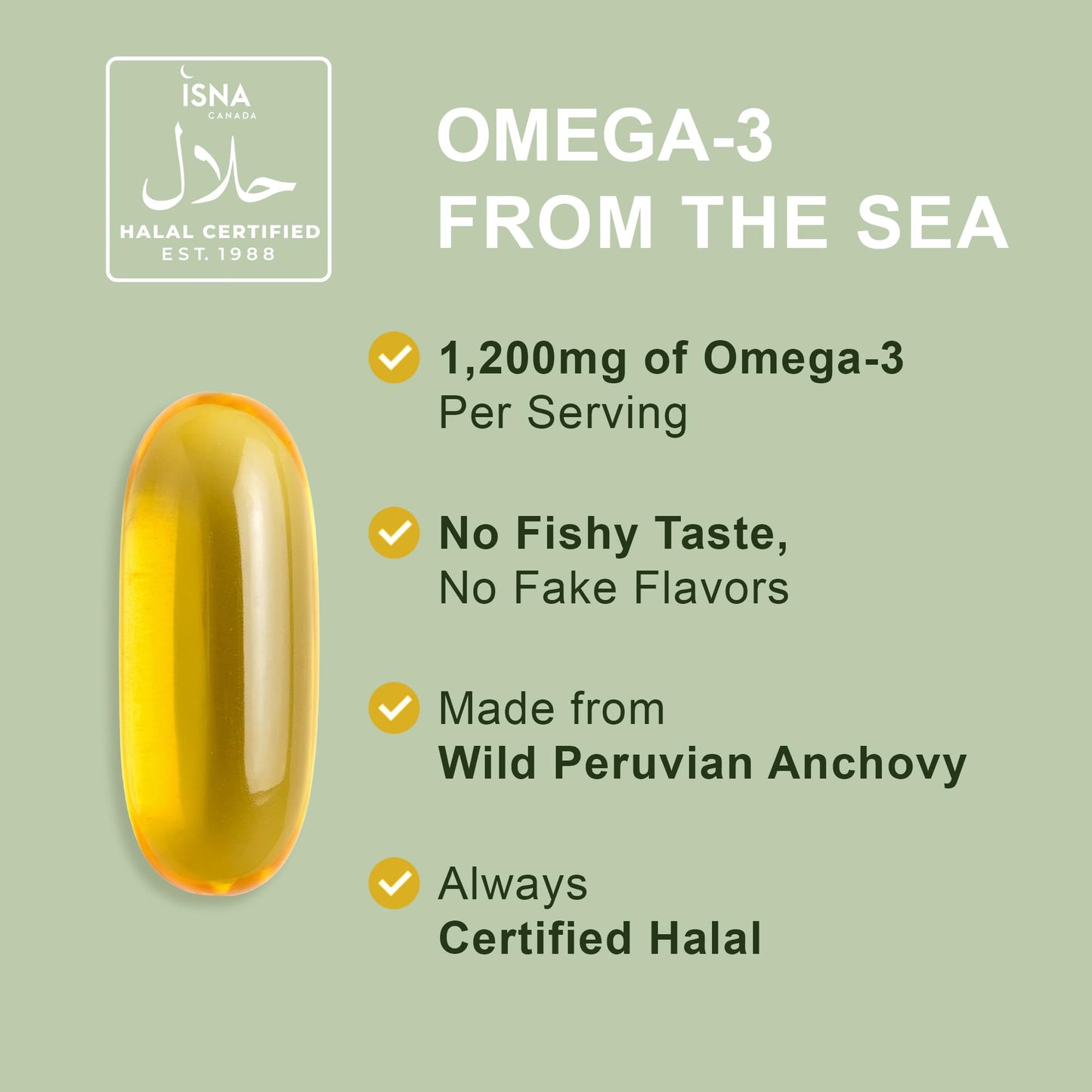 Noor Vitamins Ultra Omega-3 Halal Fish Oil, 120 Softgels — 800mg EPA / 400mg DHA