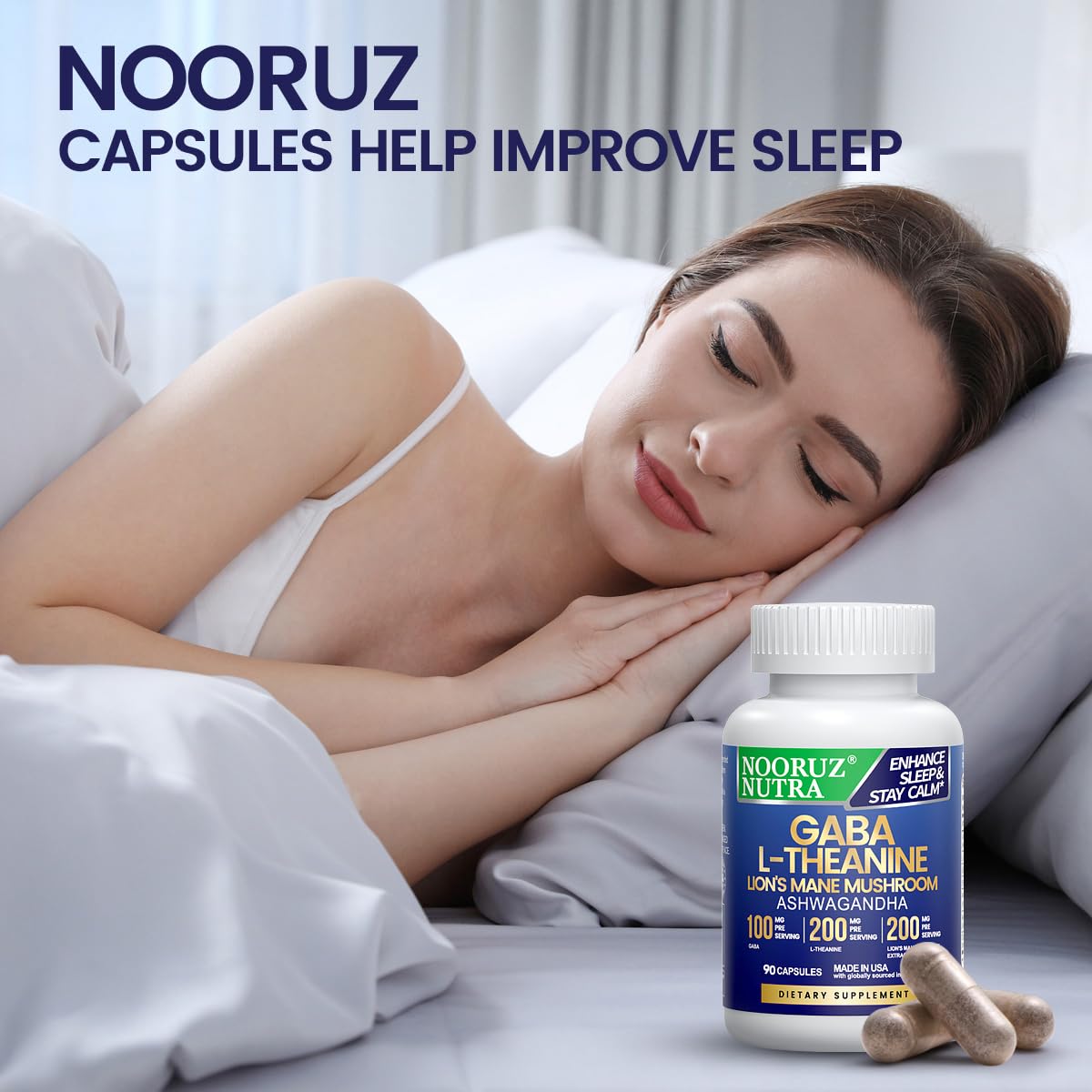 NOORUZ Lions Mane Mushroom Supplement - 90 Caps | Energy, Focus & Immunity