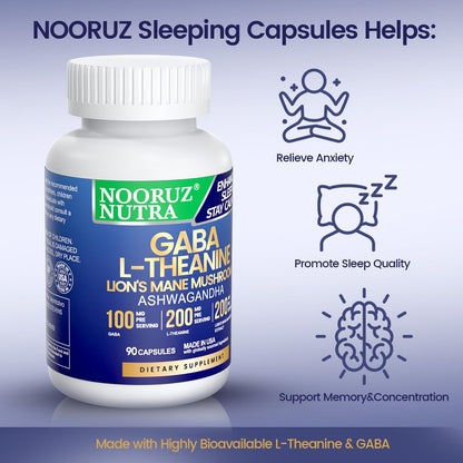 NOORUZ Lions Mane Mushroom Supplement - 90 Caps | Energy, Focus & Immunity