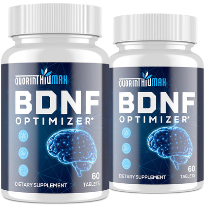 Quorinthiumax Nootropic Brain Supplement – BDNF Optimizer for Focus, Memory & Mood | Organic Lion's Mane, L-Theanine, Ginkgo Biloba & Alpha GPC – 60 Tablets (2 Bottles)