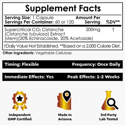 Nootropics Depot Cistanche Supercritical CO2 Extract Capsules – 60 Count | 20% Echinacoside + 20% Verbascoside
