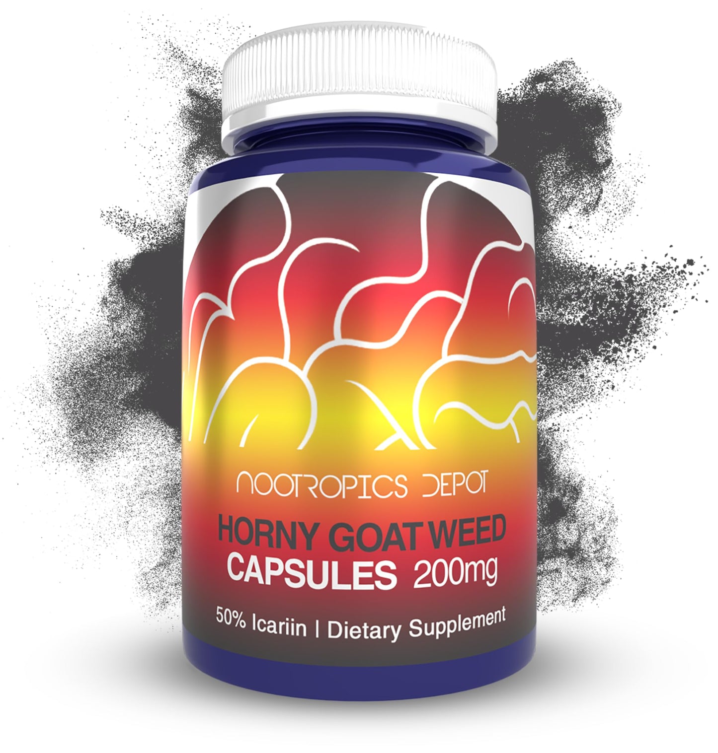 Nootropics Depot Horny Goat Weed Capsules 200mg | 90 Count | Icariin 50% | Epimedium brevicornum