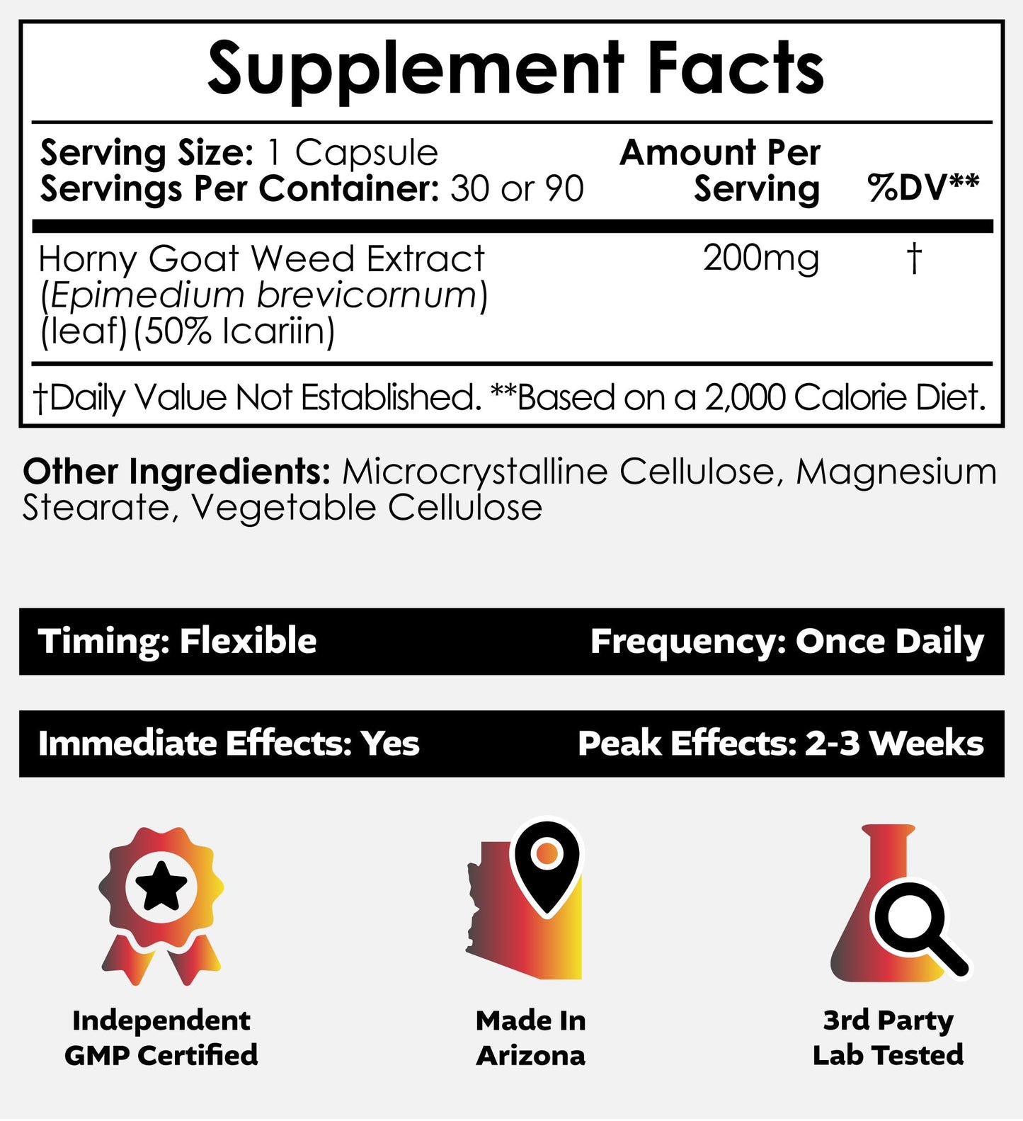 Nootropics Depot Horny Goat Weed Capsules 200mg | 90 Count | Icariin 50% | Epimedium brevicornum
