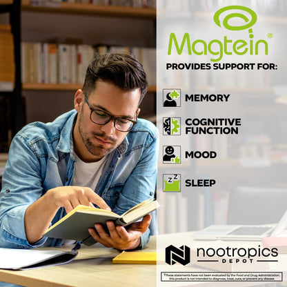 Nootropics Depot Magtein Magnesium L-Threonate Capsules – 90 Count | Cognitive Function Support