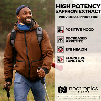 Nootropics Depot High Potency Saffron Extract Capsules 180 ct – 30 mg, 7.5% Crocins, 1% Safranals