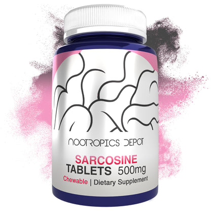 Nootropics Depot Sarcosine Tablets 500mg | 240 Count | Chewable
