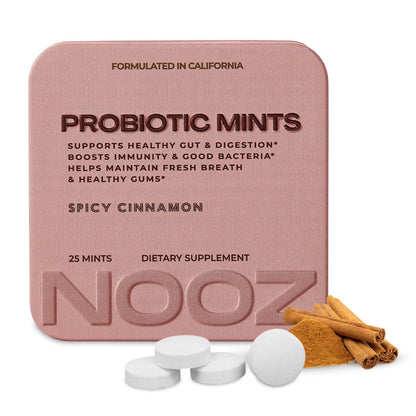 NOOZ Probiotic Mints – Gut & Oral Health Support | Spicy Cinnamon, Sugar-Free
