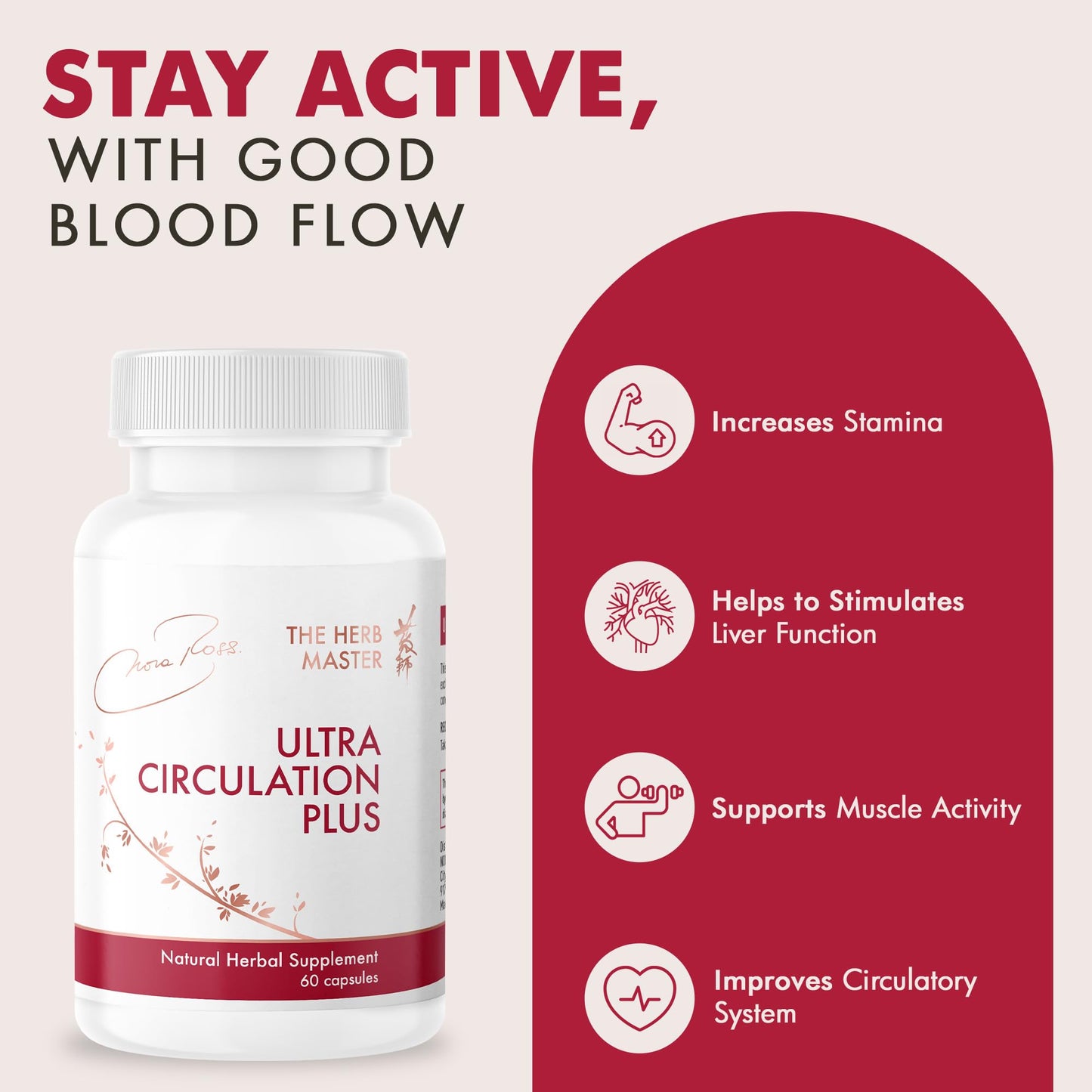 Nora Ross Ultra Circulation Supplements – Nitric Oxide Booster | 60 Capsules