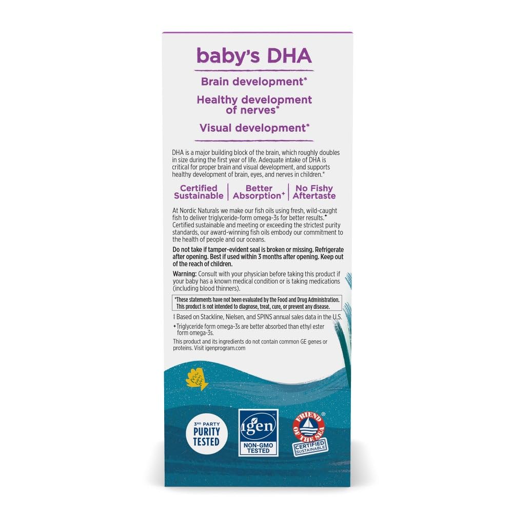 Nordic Naturals Baby’s DHA Unflavored 2oz – 1050 mg Omega-3 + 300 IU D3