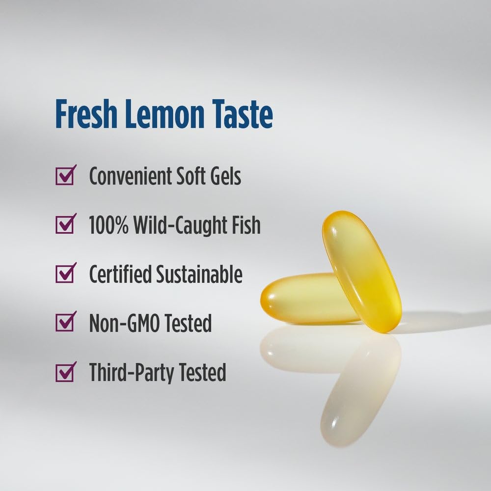 Nordic Naturals Complete Omega Lemon Flavor — 180 Soft Gels (565 mg Omega-3) | EPA & DHA + GLA | Non-GMO