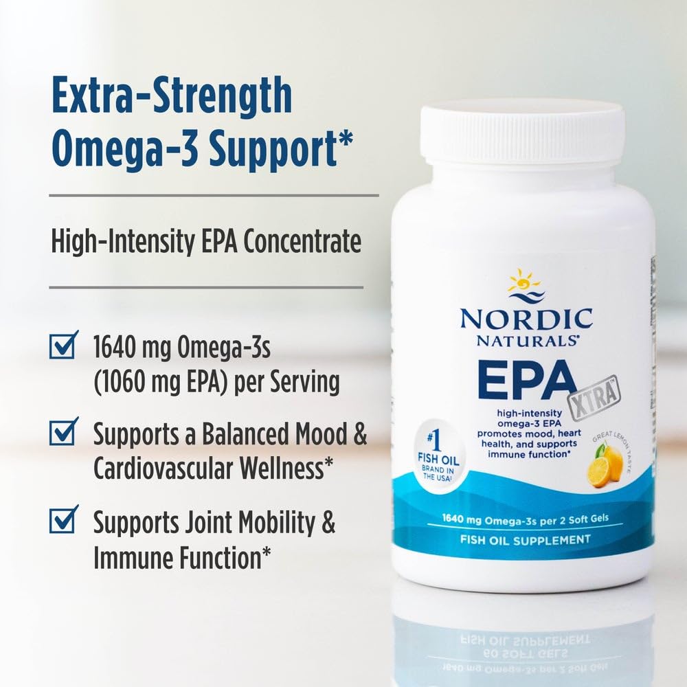 Nordic Naturals EPA Xtra Lemon – High-Intensity EPA 1640 mg | 90 Soft Gels