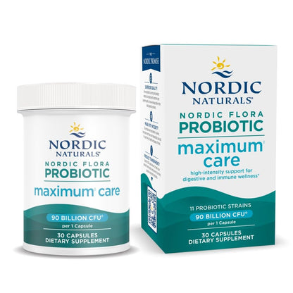 Nordic Naturals Nordic Flora Probiotic Maximum Care – 30 Vegan Capsules, 11 Strains