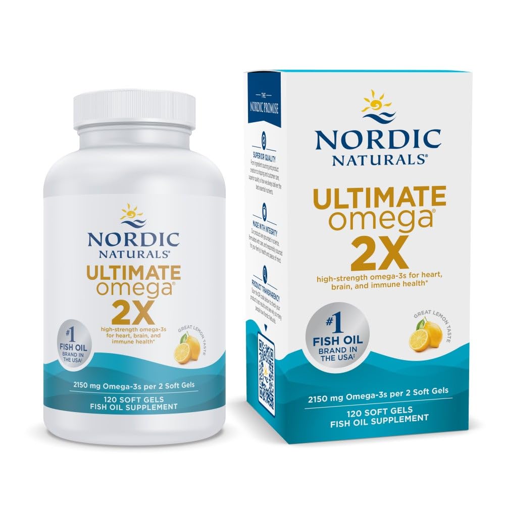 Nordic Naturals Ultimate Omega 2X Lemon - 120 Soft Gels, 2150 mg Omega-3