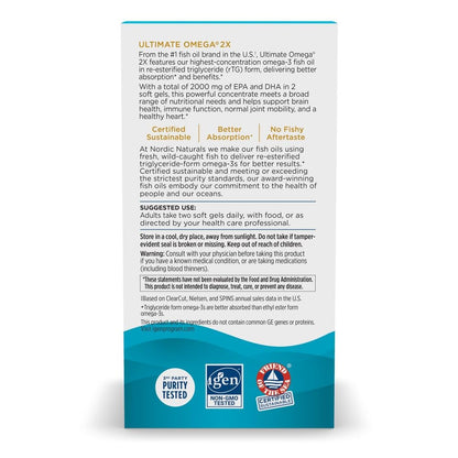 Nordic Naturals Ultimate Omega 2X Lemon - 120 Soft Gels, 2150 mg Omega-3