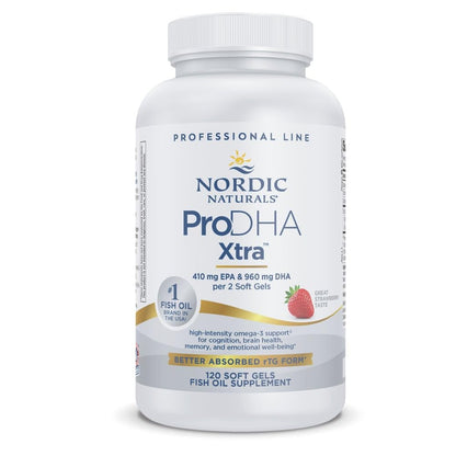 Nordic Naturals ProDHA 1000 Strawberry – 120 Soft Gels | 1660 mg Omega-3 DHA for Brain & Mood