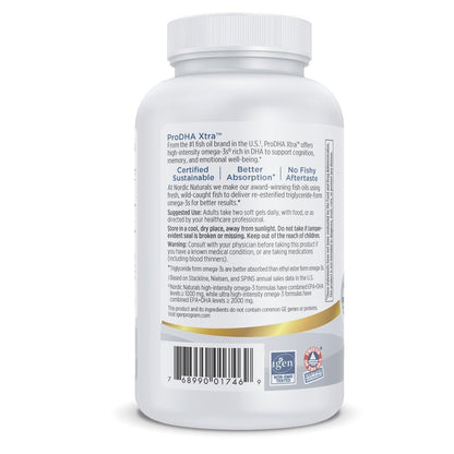 Nordic Naturals ProDHA 1000 Strawberry – 120 Soft Gels | 1660 mg Omega-3 DHA for Brain & Mood