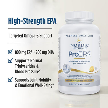 Nordic Naturals ProEPA Lemon 180 Soft Gels | 1210 mg Omega-3 High-Intensity EPA Formula