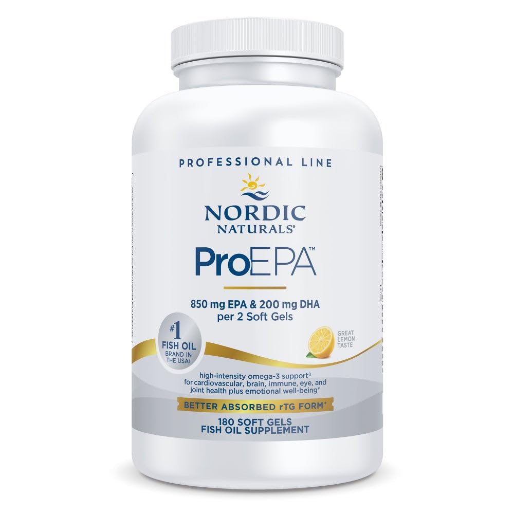 Nordic Naturals ProEPA Lemon 180 Soft Gels | 1210 mg Omega-3 High-Intensity EPA Formula
