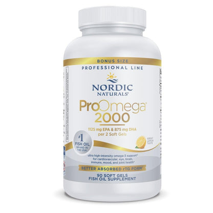 Nordic Naturals ProOmega 2000 Lemon Flavor – Ultra High-Potency Omega-3 (EPA & DHA) – 90 Soft Gels