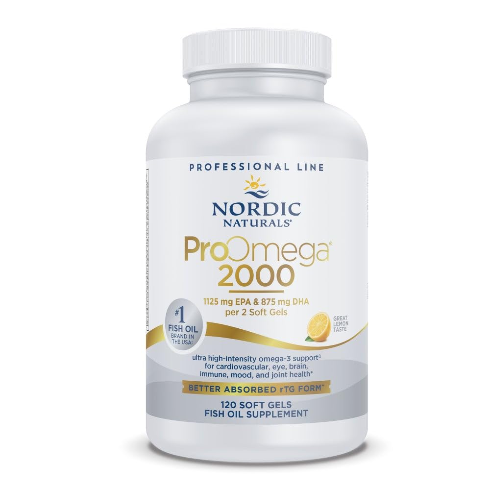 Nordic Naturals ProOmega 2000 Lemon Flavor – 120 Soft Gels, 2150 mg Omega-3