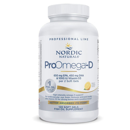 Nordic Naturals ProOmega-D Lemon - 120 Soft Gels | Omega-3 + Vitamin D3