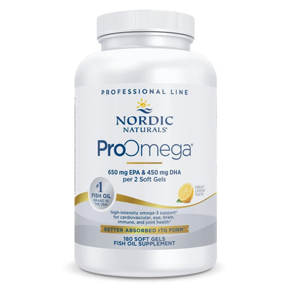 Nordic Naturals ProOmega Lemon Flavor — High-Potency Omega-3 (1280 mg) 180 Soft Gels