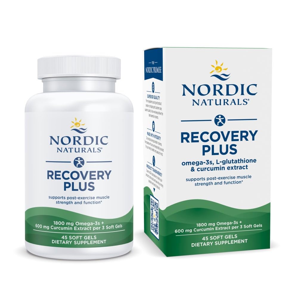 Nordic Naturals Recovery Plus Unflavored 45 Soft Gels, 15 Servings, 1800 mg Omega-3