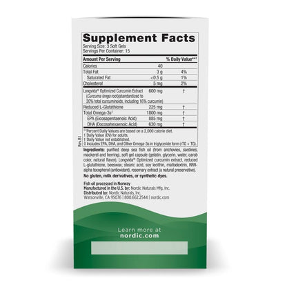 Nordic Naturals Recovery Plus Unflavored 45 Soft Gels, 15 Servings, 1800 mg Omega-3