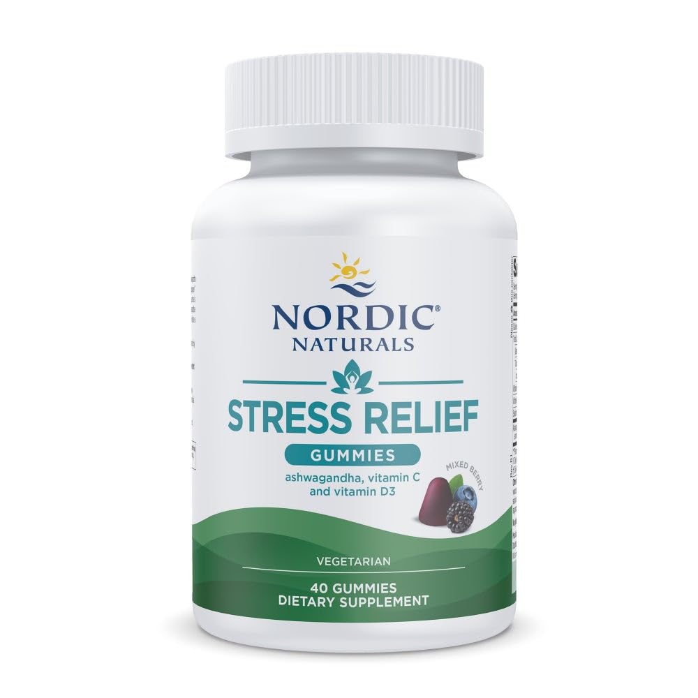 Nordic Naturals Stress Relief Gummies – Mixed Berry (40 Gummies) | Non-GMO, Vegetarian, 20 Servings