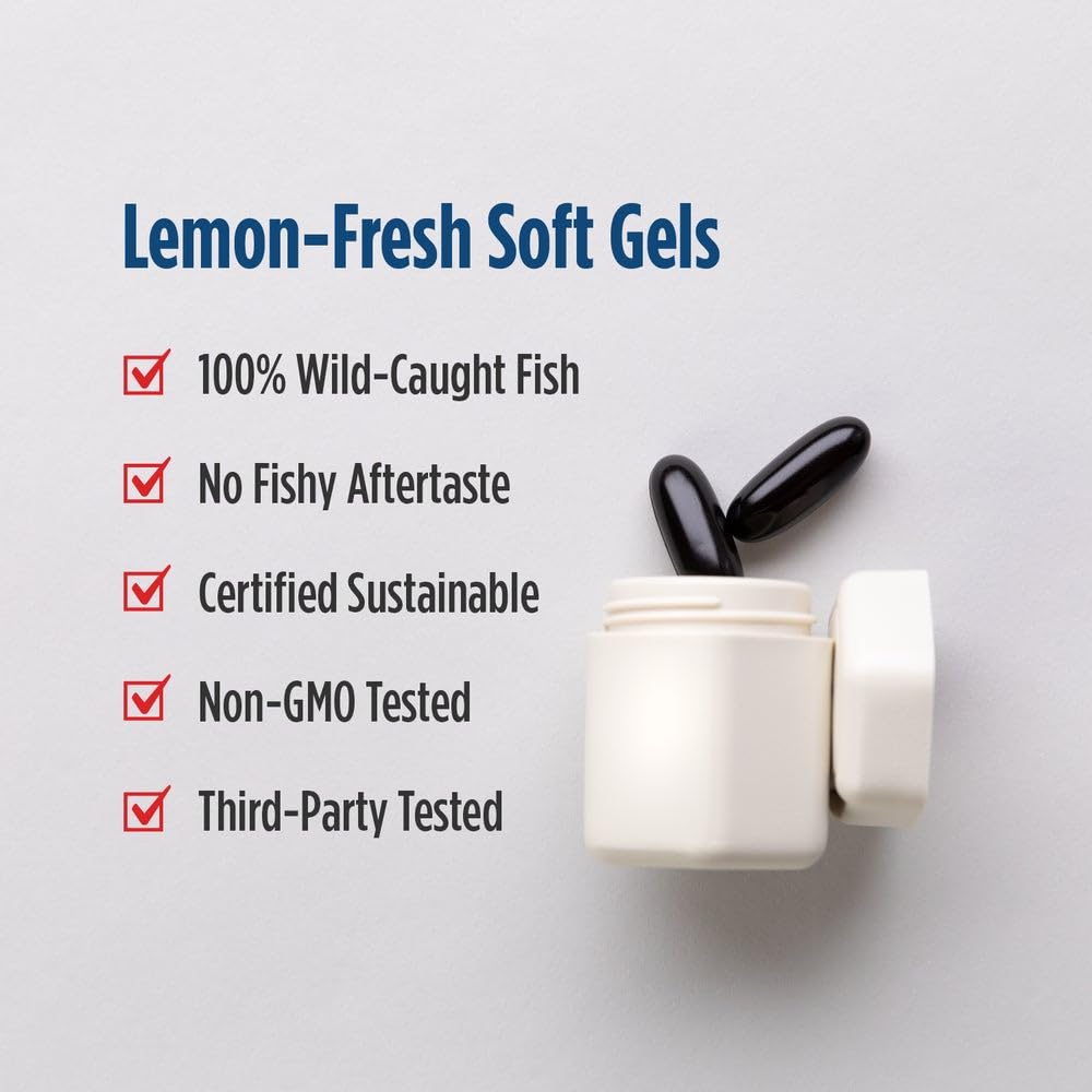 Nordic Naturals Ultimate Omega + CoQ10 Lemon - 120 Soft Gels, 60 Servings | 1280 mg Omega-3 + 100 mg CoQ10