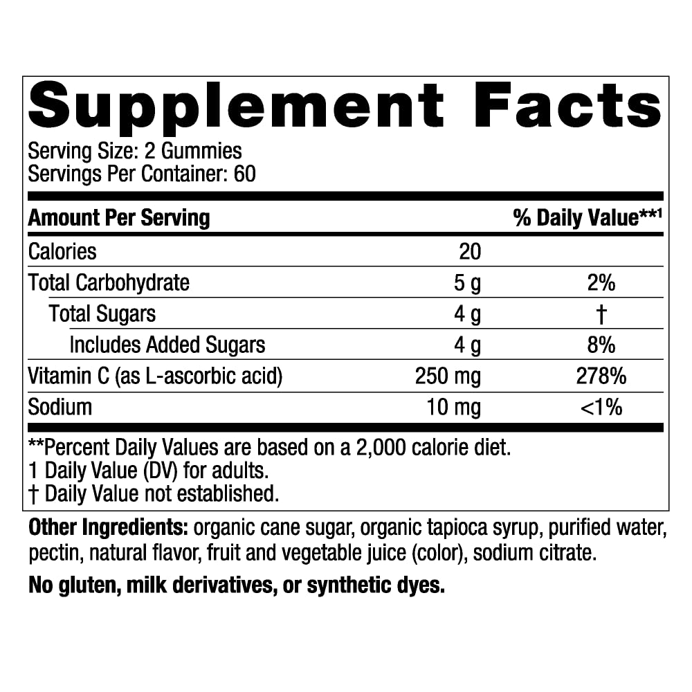 Nordic Naturals Vitamin C Gummies Tart Tangerine – 120 Gummies, 60 Servings per Pack, Vegan & Non-GMO
