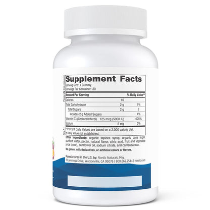 Nordic Naturals Vitamin D3 5000 Gummies – Passion Fruit (30 Servings) | Vegetarian & Non-GMO