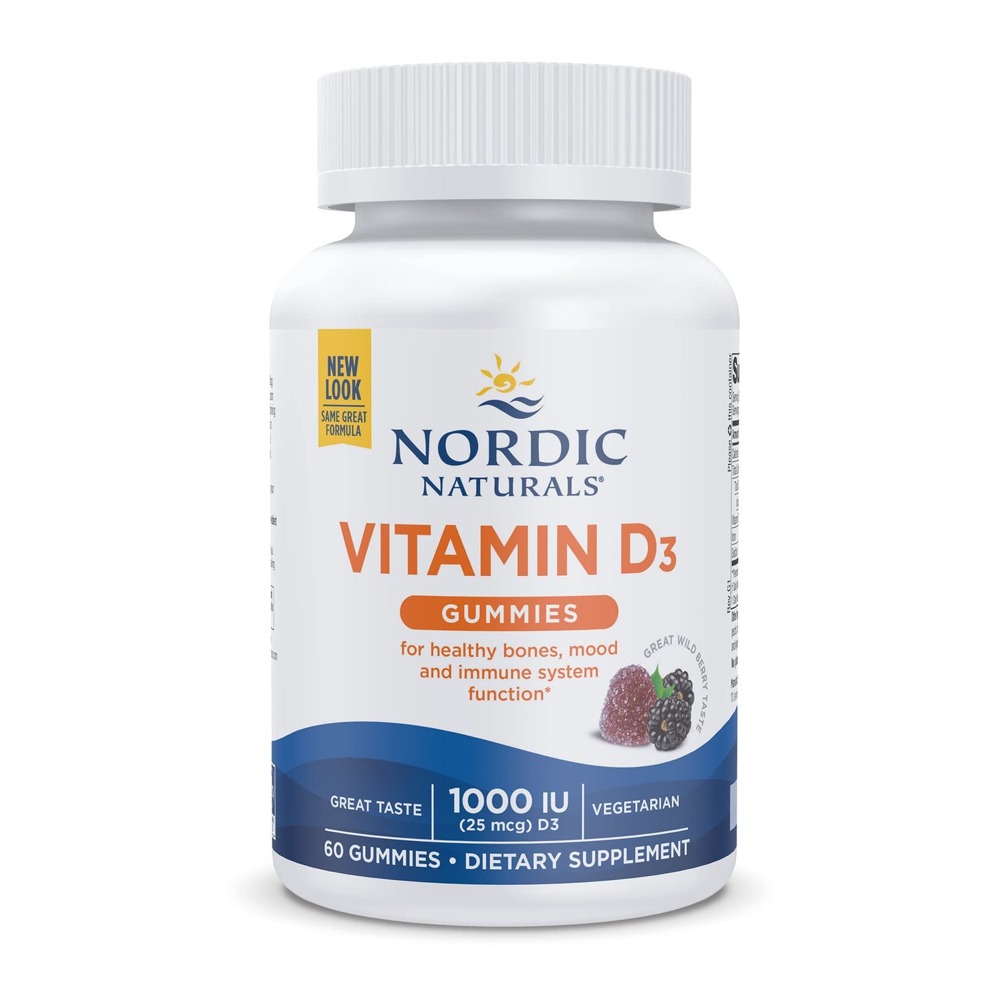 Nordic Naturals Vitamin D3 Gummies, Wild Berry – 60 Gummies | 1000 IU