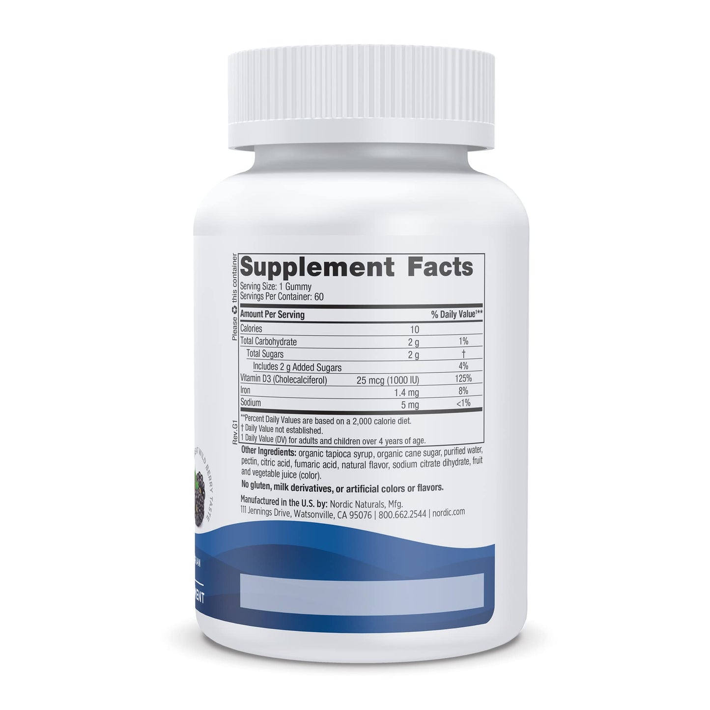 Nordic Naturals Vitamin D3 Gummies, Wild Berry – 60 Gummies | 1000 IU