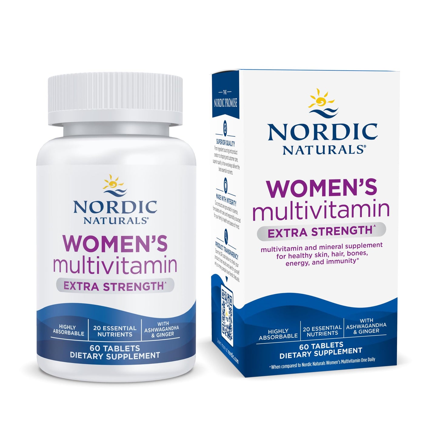 Nordic Naturals Women’s Multivitamin Extra Strength – Skin, Hair, Energy & Bone Support | 60 Tablets