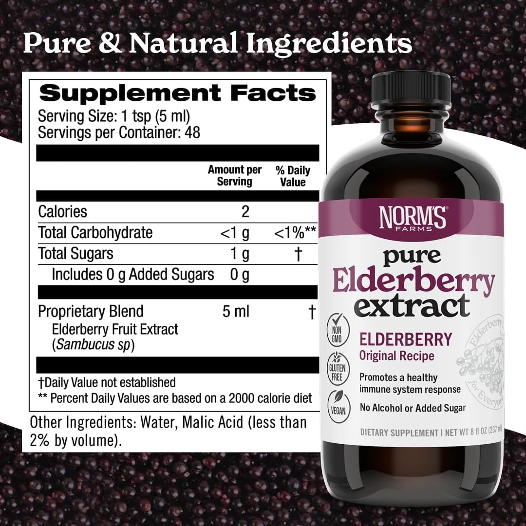 Norm's Farms Elderberry Extract & BeeWellness Syrup 2PK – Immune Support for Kids & Adults, Made in USA